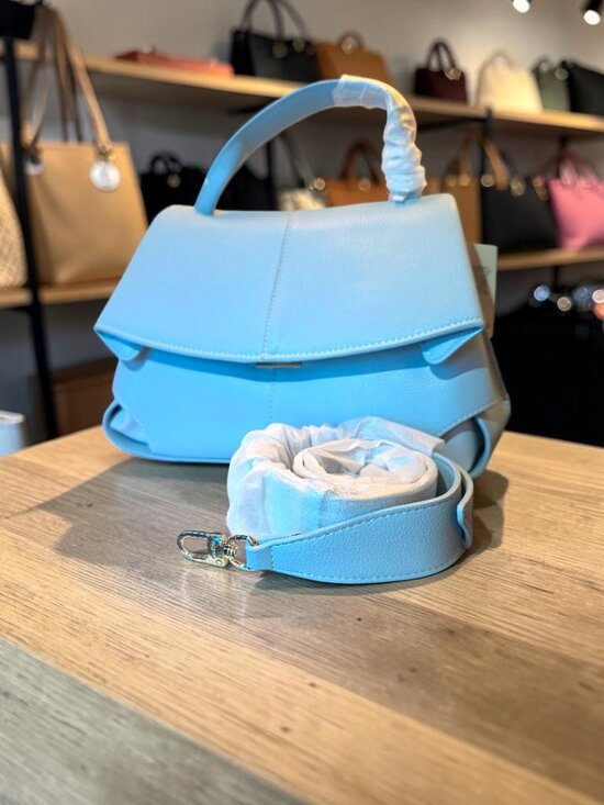 Unbranded Handbags - BIG SALE!! Elegant Blue Pebbled Leather Origami Style Satchel